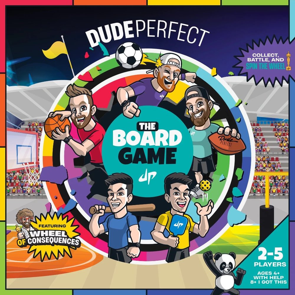 Dude Perfect The Board Game: Skills & Action Game, for All Ages, 5 Player Game